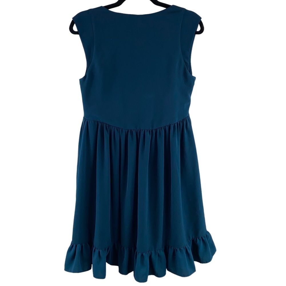 ASOS Blue-Green Teal Ruffle Hem Mini Dress - Picture 4 of 8